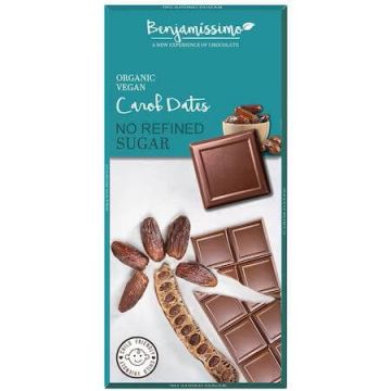 Ciocolata Bio cu pudra de carob si curmale, 70 g, Benjamissimo Ciocolata Bio cu pudra de carob si curmale, 70 g, Benjamissimo