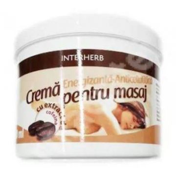 Crema Pentru Masaj Anticelulitic cu Extract de cofeina 500ml - INTERHERB