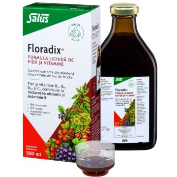 Formula lichida fier vitamine adulti Floradix 500ml - SALUS HAUS