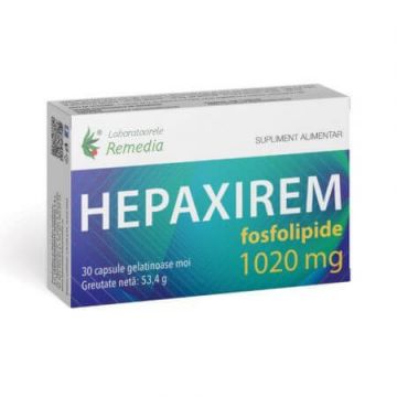 Hepaxirem fosfolipide, 1020 mg, 3 blistere x 10 comprimate, Remedia