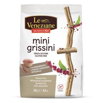 Minigrisine cu hrisca si amarant, 250 g, Le Veneziane Minigrisine cu hrisca si amarant, 250 g, Le Veneziane