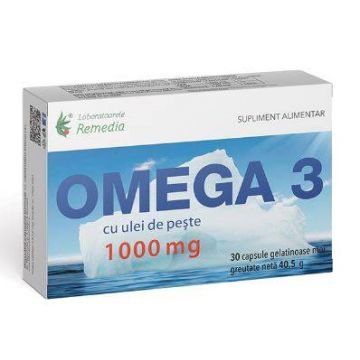 Omega 3 ulei De Peste 1000mg 30cps - REMEDIA