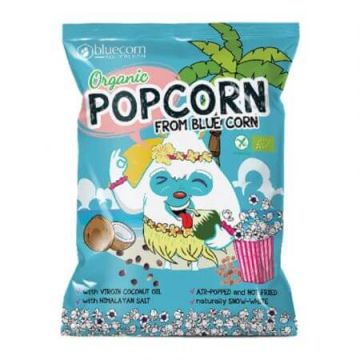 Popcorn Bio pt copii cu ulei de cocos si sare de himalaya, 20 g, Bluecorn