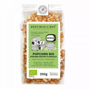 Porumb bio pentru floricele, 250 g, Republica Bio Porumb bio pentru floricele, 250 g, Republica Bio