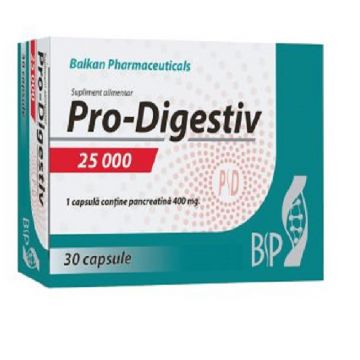 Pro Digestiv 25000 UI, 30 capsule Balkan Pharmaceuticals