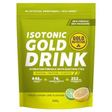Pulbere pentru bautura izotonica cu aroma de lamaie Gold Drink, 500 g, Gold Nutrition