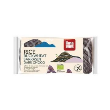 Rondele din hrisca expandata cu ciocolata neagra, 90gr, Lima Rondele din hrisca expandata cu ciocolata neagra, 90gr, Lima