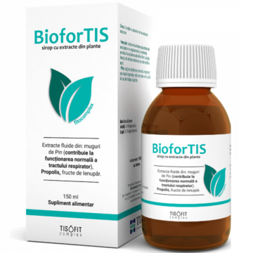 Sirop fitocomplex muguri pin propolis ienupar BioforTis TisoFit 150ml - TIS