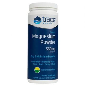 Stress-X Magnesiu, 350 mg pudra solubila, aroma de lamaie, 500 g, Trace Minerals Stress-X Magnesiu, 350 mg pudra solubila, aroma de lamaie, 500 g, Trace Minerals