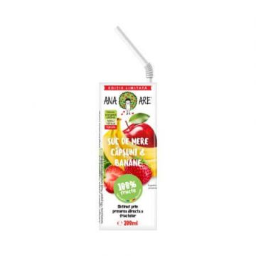 Suc de mere, capsuni si banane, 200 ml, Ana Are Suc de mere, capsuni si banane, 200 ml, Ana Are