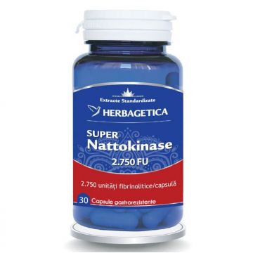 Super Nattokinase, 2750 FU, 30 capsule, Herbagetica Super Nattokinase, 2750 FU, 30 capsule, Herbagetica