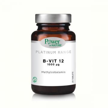Vitamina B12 - metilcobalamina - 1000 mcg, Platinum, 20 tablete, Power of Nature