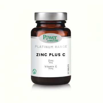 Zinc 16 mg plus Vitamina C 150 mg, 30 tablete Platinum, Power of Nature