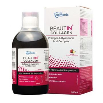 Beautin Collagen cu Magneziu Capsuni si Vanilie 500ml