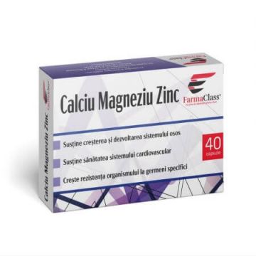 Calciu Magneziu Zinc, 40 capsule, FarmaClass