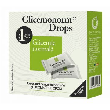 Glicemonorm Drops Dacia Plant, 20 bucati (Ambalaj: 20 capsule)