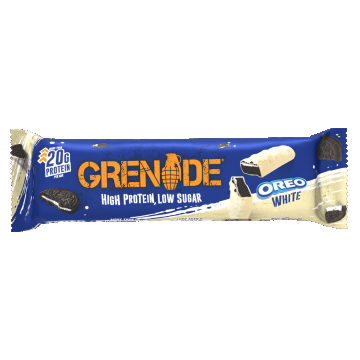 Grenade High Protein, Low Sugar Bar Oreo White, Baton Proteic cu Aroma de Biscuiti Oreo® White, 60 g, GNC