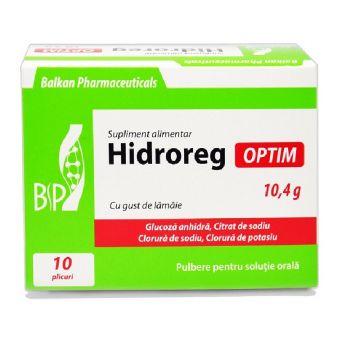 Hidroreg Optim Mix- saruri de rehidratare, 10 plicuri Balkan Pharmaceuticals