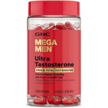 Mega Men Ultra Testosterone, Formula avansata pentru cresterea Testosteronului liber si total, 120 capsule, GNC