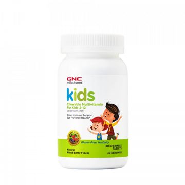 Multivitamine pentru copii 2-12 ani Kids Milestones 60 tablete, GNC (Gramaj: 60 tablete)