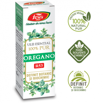 Oregano, R53, Ulei esential 100 pur, definit botanic si biochimic