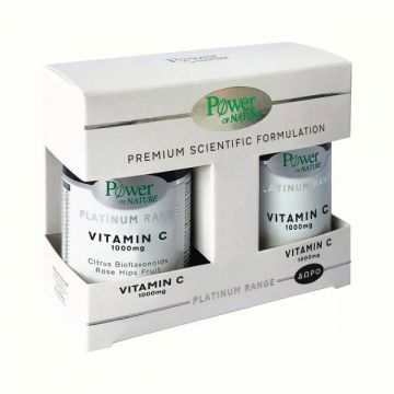 Pachet VITAMINA C 1000mg 30tb + VITAMINA C 1000mg 20cps - Power of Nature