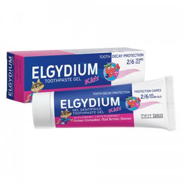 Pasta de dinti pentru copii cu aroma de fructe de padure, 2-6 ani, Elgydium Kids (Gramaj: 50 ml, Concentratie: Pasta de dinti)