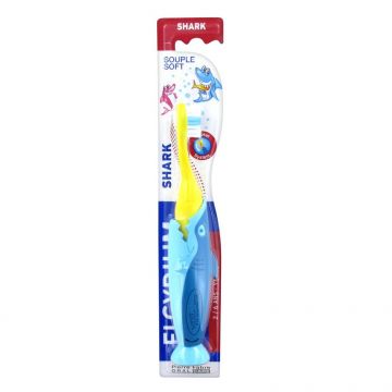 Periuta de dinti pentru copii Shark, 2-6 ani, Soft, Elgydium Kids (Concentratie: Periuta de dinti)