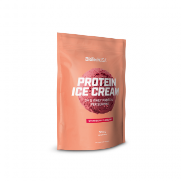 Protein ice cream cu aroma de capsuni, 500 grame, BioTech USA
