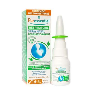Spray nazal hipertonic decongestionant, Puressentiel 15 ml (Ambalaj: 15 ml)