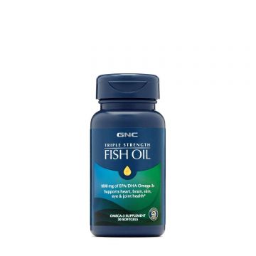 Triple Strength Fish Oil, Ulei de Peste, 1000 mg Omega-3 EPA si DHA, 30 cps, GNC