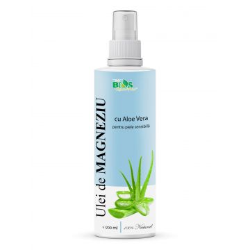 Ulei de Magneziu cu Aloe Vera, pentru piele sensibila, 200 ml, Bios Mineral Plant