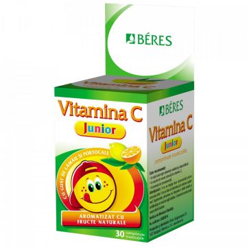 Vitamina C Junior, Beres 30 comprimate masticabile (Ambalaj: 30 comprimate)