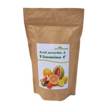 Vitamina C pulbere (Acid ascorbic-L) Adio grasime, 500 g, Micul Rege