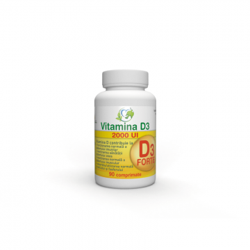 Vitamina D3 Forte 2000 UI, 90 comprimate, Justin Pharma