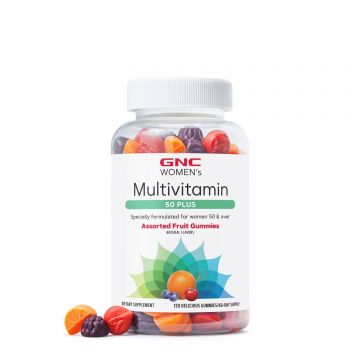 Women Multivitamin 50+ Gummies, Jeleuri Cu Multivitamine Pentru Femei 50+ Cu Aroma De Fructe Asortate, 120 bucati, GNC