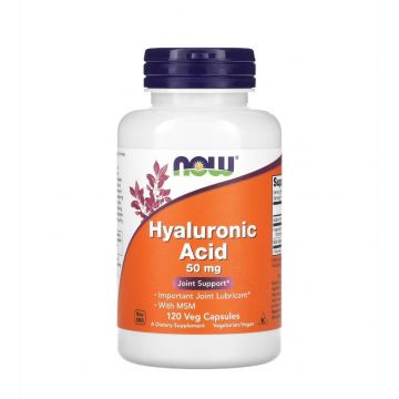 Acid Hyaluronic 50 mg + MSM x 60 cps, Now Foods