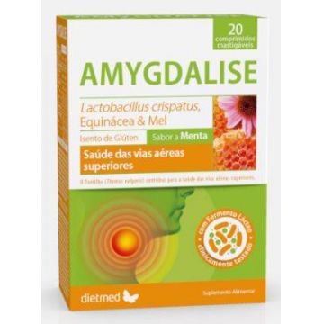 AMYGDALISE, dureri de gat si amigdalita, 20 comprimate masticabile - DIETMED