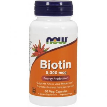 Biotin 5000 mcg x 60 cps, Now Foods