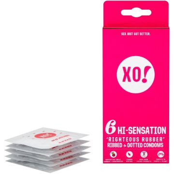 Prezervative din latex natural 100%, Hi-Sensation, XO!, 6 buc