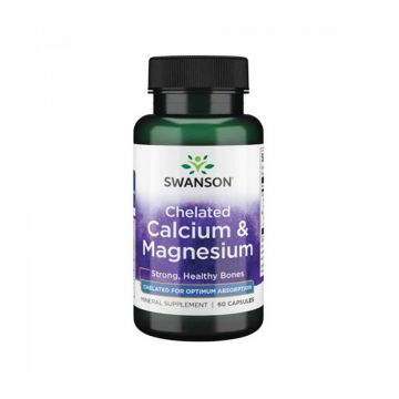 Swanson Albion Chelated Calcium & Magnesium - 60 Capsule
