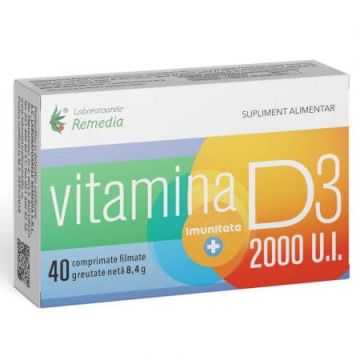 Vitamina D, 2000 UI, 40 comprimate, Remedia