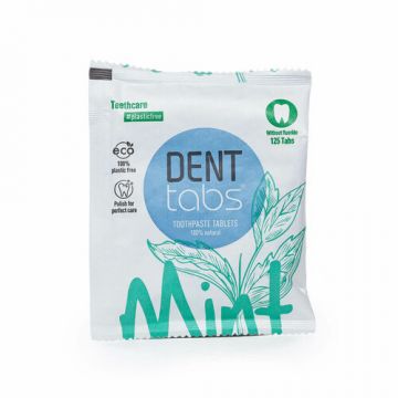 Pastă de dinți sub formă de tablete pentru adulți fără fluor, 125 tablete | DENTtabs