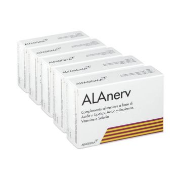 Alanerv Pachet, supliment alimentar pentru sistemul nervos, 100 (5x20) capsule moi, Alfasigma
