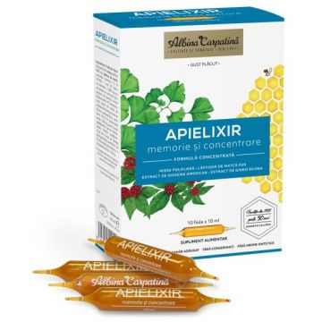 Apielixir memorie si concentrare 10 fiole x 10ml