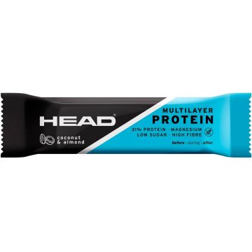 Baton proteic Fara Gluten cu nuca de cocos si migdale 55g - Head multilayer