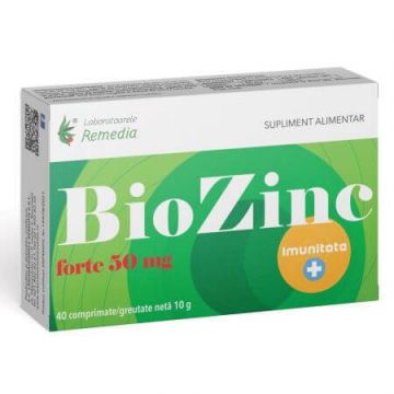 Biozinc Forte, 50 mg, 40 comprimate, Remedia