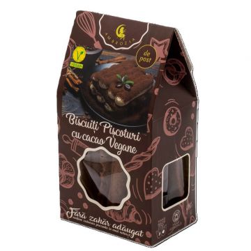 Biscuiti piscoturi cu cacao vegane, 130 g, Hiper Ambrozia