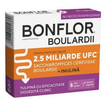 BONFLOR BOULARDII, Sustine Echilibrarea florei intestinale 10 Capsule - FITERMAN PHARMA