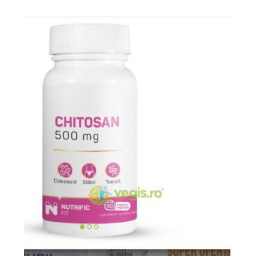 Chitosan, tranzitul alimentelor, 60cps -Nutrific